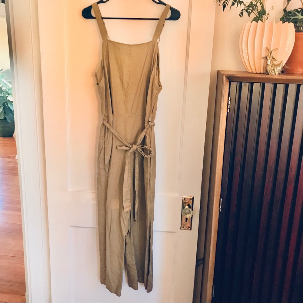 Camel linen romper